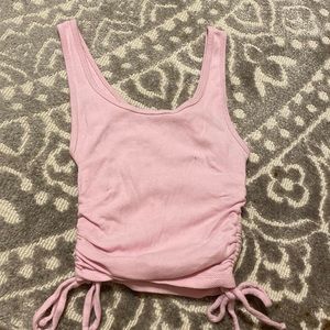 pink side tie top